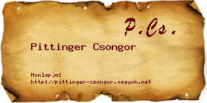 Pittinger Csongor névjegykártya